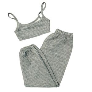 Gray‎ textured Two-Piece Lounge Set